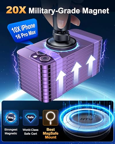 [True Military-Grade] 2026 New Upgraded Magnetic Car Mount Vent for MagSafe - color: Black
