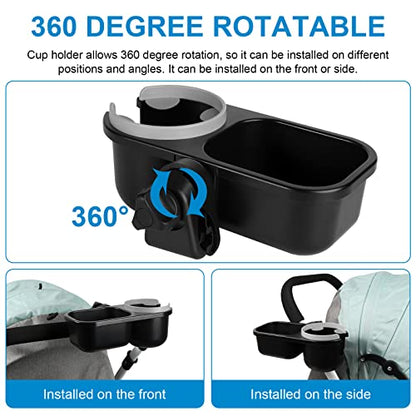 Accmor Stroller Cup Holder, Drinks Holder Bike Walker Wheelchair - color: Tray-Grey