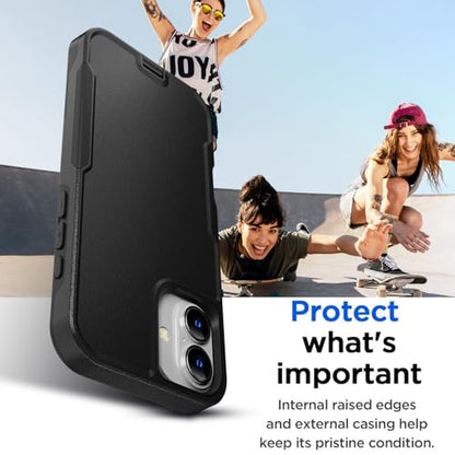 AICase for iPhone 16 Plus Case with Belt Clip,[Compatible MagSafe] Heavy Duty 20 FT Drop Protection Full Body Rugged Shockproof Military Protective Tough Durable Phone Cover 6.9" for Men Women - color: Black+Belt Clip with Magsafe