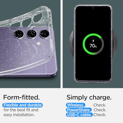 Spigen Liquid Crystal Glitter Designed for Galaxy S24 Case (2024) [Military-Grade Protection] - Crystal Quartz - color: Crystal Quartz, size: 6.2in (Galaxy S24)