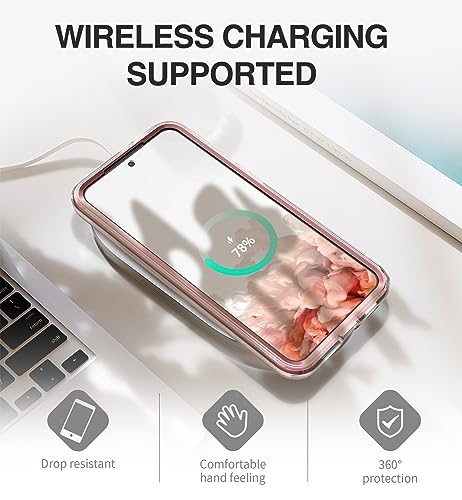 SURITCH for Samsung Galaxy S23 Plus Case, [Built-in Screen Protector] [Dual-Layer Protection ] Full Protection Shockproof Rugged Bumper Phone Cover for Samsung S23 Plus 6.6 Inch - Rose Gold - color: Rose Gold