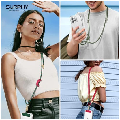 SURPHY Phone Lanyard Crossbody, Phone Strap Crossbody with 2 Tether Tabs - color: Christmas Green
