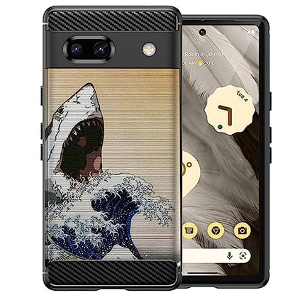 Case Compatible with Google Pixel 7A (2023) / Pixel 7A Case - Soft Fitted Flexible TPU Cover Shock Protection (Shark Wave)