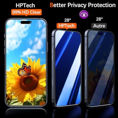 2 Pack Gradient Colorful Privacy Screen Protector for iPhone 15 - color: Blue-iPhone 15