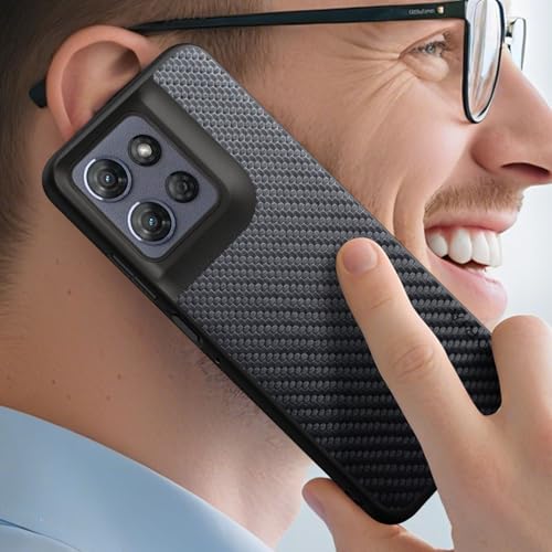 Case for Motorola Moto G Power 2025 Carbon Fibre Texture Shockproof Slim Case Non-Slip Full Body Protective Phone Case (Black, for Moto G Power 2025) - color: Black Power 2025