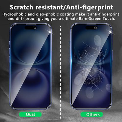 3 Pack Privacy Screen Protector Designed for iPhone 16/15/15 Pro,Full Coverage Anti-Spy Tempered Glass Film,9H Hardness,Anti-Fingerprint,Bubble Free,Easy to Install - color: iPhone 16/15/15 Pro FK3