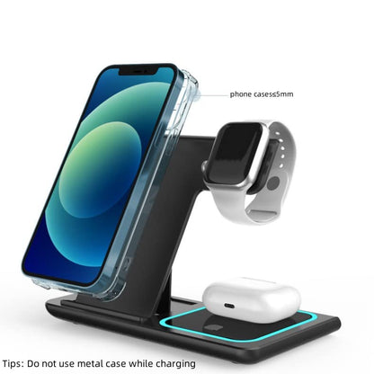 ALFOINE 3 in 1 Wireless Charging Station 15W for iPhone, iWatch and Android