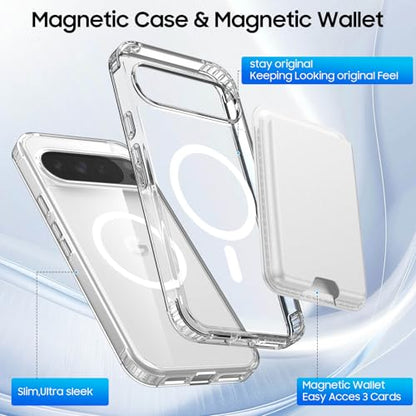 Magnetic for Google Pixel 10/Pixel 10 Pro Wallet Case, Clear White - color: Clear with White, size: Pixel 10/10 Pro