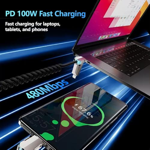 Invisible Stand Charging Cable，Fast Charging Cable，Built-in Phone Support Fast Charging Cord for Gaming Office Travel (2, 4-1) - size: 4-1