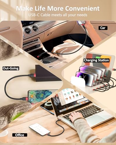 1ft Short USB C to USB C Cable, 2Pack PD 60W C to C Fast Charging Cord - size: 1 FT