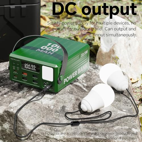 High Capacity Power Bank 100000mAh Fast Charging 22.5W PD 20W Portable USB C Battery Packs with 7 Outputs & LCD Display Battery Bank for iPhone, Samsung, iPad ,Macbook & Outdoors Camping (GREEN) - color: GREEN
