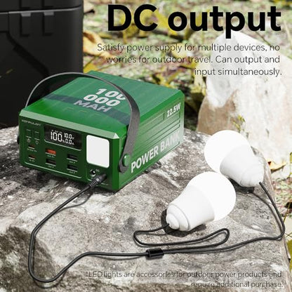 High Capacity Power Bank 100000mAh Fast Charging 22.5W PD 20W Portable USB C Battery Packs with 7 Outputs & LCD Display Battery Bank for iPhone, Samsung, iPad ,Macbook & Outdoors Camping (GREEN) - color: GREEN