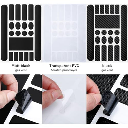 Outus 3 Pieces Bicycle Chainstay Protector - color: 2 Clear + 1 Black