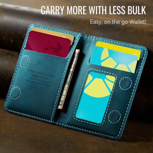 Defencase for Magsafe Wallet Magnetic Card Holder RFID Blocking, R-Green - color: Retro Blue Green