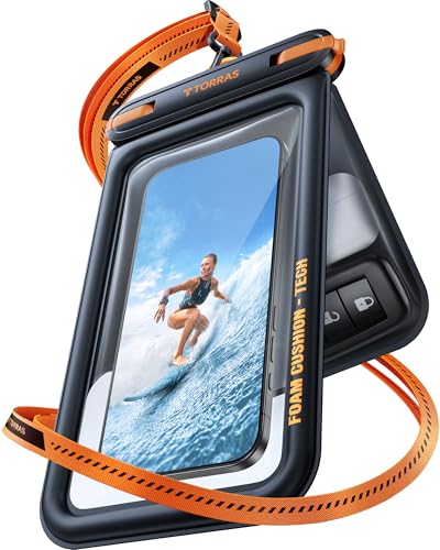 TORRAS IP68 Waterproof Phone Pouch Floating with Double Space 7.0", Black | Waterproof Phone Case with Crossbody Lanyard, Phone Dry Bag for iPhone 17 Pro Max 16 S26, Beach Cruise Ship Travel Essentials - color: Black