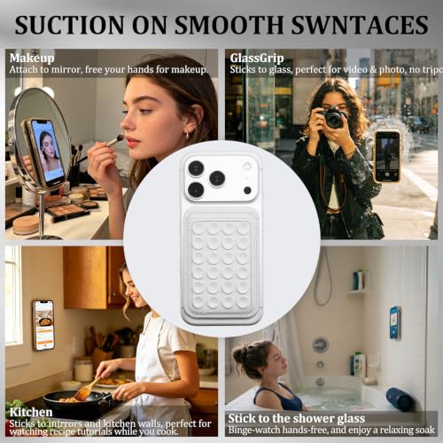 Aiivioll 4-in-1 Magnetic Grip Card Holder Stand for MagSafe White - color: White