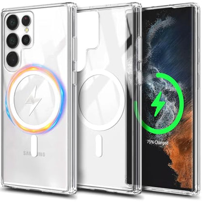 YZB Magnetic for Samsung Galaxy S22-Ultra Case, Clear | Compatible with MagSafe | Slim Fit Lightweight Shockproof, Military-Grade Protection, Yellowing Resistant Scratch-Resistant Back - color: Crystal Clear, size: Galaxy S22 Ultra