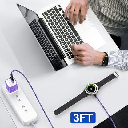 for Samsung Watch Charger Magnetic Fast Charging Cable for Galaxy Watch 8 - color: Purple