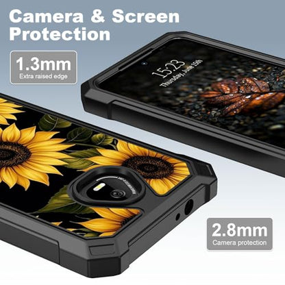 for Schok Volt Sv67q Sv67332 Case with Screen Protector, Military Grade Drop Protection, Dual Layer Hybrid Shockproof Protection TPU Phone Case for Schok Volt Sv67q, Sunflowers - color: Sunflowers