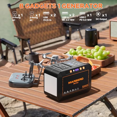 MARBERO 111Wh Solar Generator with Panels Included Solar Panel Kit 30W - color: Red Black