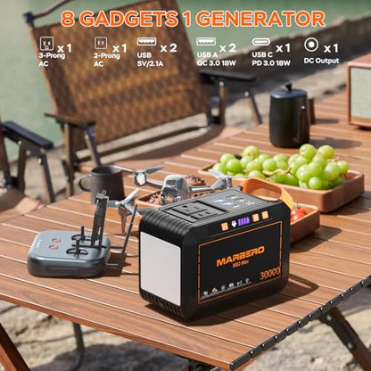 MARBERO 111Wh Solar Generator with Panels Included Solar Panel Kit 30W - color: Red Black