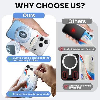 for Magsafe Wallet, 2 Card Holder, With Rotating Stand, Blue - color: Blue