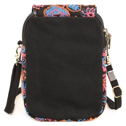 SILKAREA Embroidered Cute Mini Crossbody Bag for Women Small Handbags Wristlet Wallet Bag Cell-phone Pouch Coin Purse - color: Embroidered Red