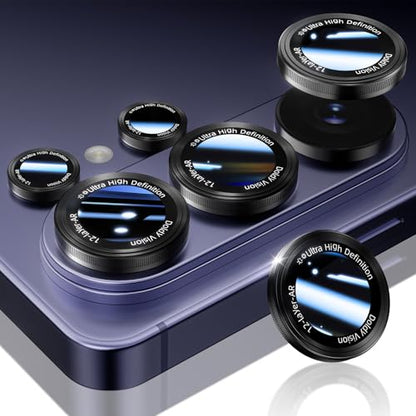 HelloDeere for Samsung Galaxy S26 Ultra Camera Lens Protector, Military-Grade 9H+ Tempered Glass with AR Optical Tech HD Anti-Glare Anti-Scratch Metal Individual Ring Easy Install Case Friendly, Black - color: S26 Ultra (Black)