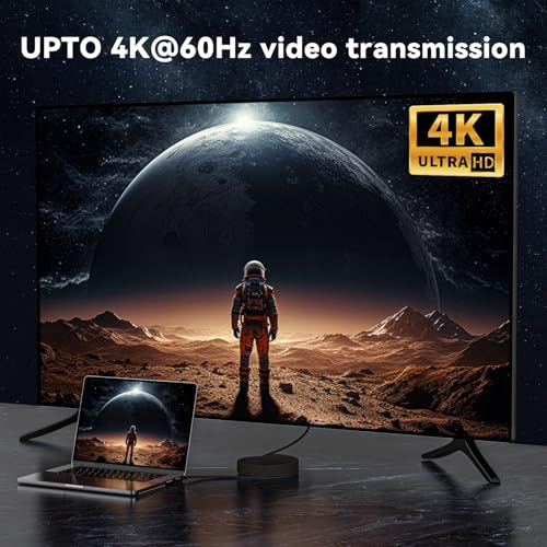 USB C 3.2 Gen2x2 20Gbps Cable, 90Degree USB C 4K@60Hz UHD Video 5A/240W PD3.1 Fast Charge Cord with E-Marker Compatible with Thunderbolt 3/4 (90D 6M) - size: 90D 6M