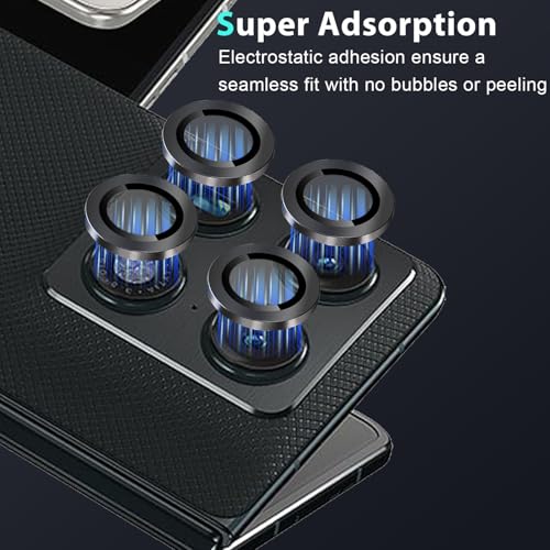 Zeking 2 Set Camera Lens Protector Compatible with Motorola Razr Fold 5G - color: Black