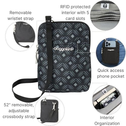 Baggallini RFID Bryant Pouch - color: Black Diamond Print