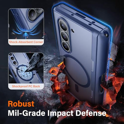 MOBOSI for Z Fold 6 Case with Privacy Screen Protector, Blue - color: Blue