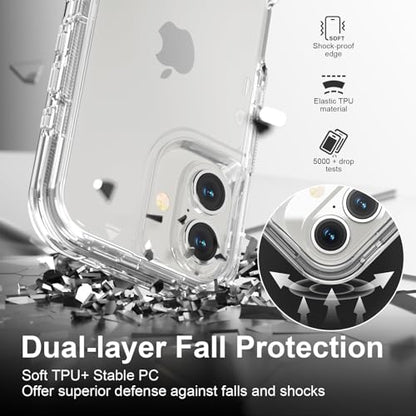 Follaroma for iPhone 16 Case, Heavy Duty Shockproof Protection Phone Cases, Anti-Drop, Dual Layer Transparent Protective Cover Compatible with iPhone 16, 6.1 inch,Crystal Clear - color: Clear, size: iPhone 16 6.1‘’