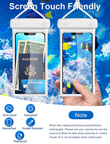 wellhouse Waterproof Phone Pouch, Waterproof Phone Case for iPhone 17 16 15 14 13 Pro Max XS Samsung, IPX8 3D Cellphone Dry Bag Beach Essentials (2 Pack - Duke Black & White7.0, 7 inch) - color: 2 Pack - Duke Black & White7.0"