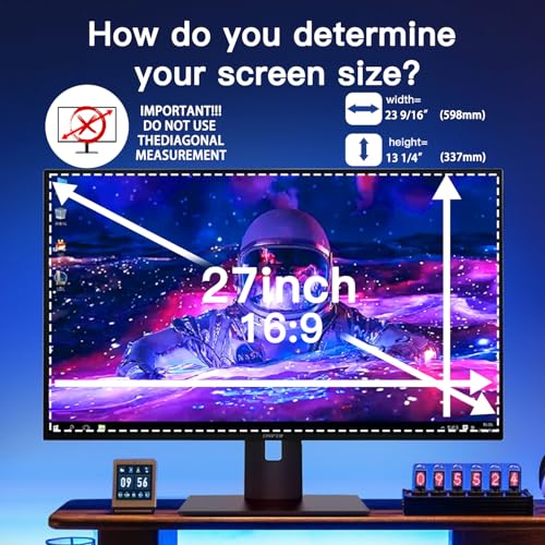 2 Pack Magnetic Hanging Computer Privacy Screen for 27 ''16:9 Aspect Ratio - color: 2 Pack Magnetic Hanging 27 Inch for 16:9