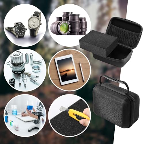 Relaxweex Hard Case with Foam, 12.6 X 8.27 X 3.5 Inch, Black | EVA Waterproof Shockproof Case, Customizable Foam for Camera Electronics Instruments, Digital Products, with Knife - color: Black, size: 12.6 x 8.27 x 3.5 Inch