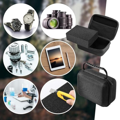 Relaxweex Hard Case with Foam, 12.6 X 8.27 X 3.5 Inch, Black | EVA Waterproof Shockproof Case, Customizable Foam for Camera Electronics Instruments, Digital Products, with Knife - color: Black, size: 12.6 x 8.27 x 3.5 Inch