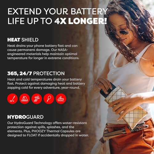 PHOOZY Apollo II Thermal Phone Case with NASA-Derived Technology - Extends Battery Life 4X in Hot or Cold Weather - Military Grade 8-Foot Drop Protection Insulated Pouch - Large Gold - color: Apollo II Gold, size: LARGE