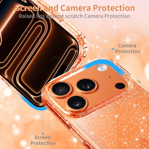 JJGoo Compatible with iPhone 17 Pro Max Case Clear Glitter, Sparkle Soft TPU Transparent Shockproof Women Girls Slim Bling Sparkly Bumper Cover Phone Cases - color: Clear, size: for iPhone 17 Pro Max