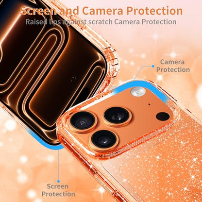JJGoo Compatible with iPhone 17 Pro Max Case Clear Glitter, Sparkle Soft TPU Transparent Shockproof Women Girls Slim Bling Sparkly Bumper Cover Phone Cases - color: Clear, size: for iPhone 17 Pro Max