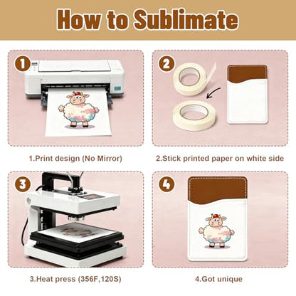 25 Pcs Sublimation Blank Phone Wallet PU Leather Phone Card Holder Transfer