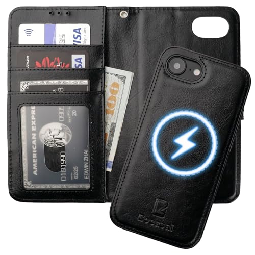 Bocasal for MagSafe Wallet Case Card Holder for iPhone 17e/16e, Black - color: Black for MagSafe