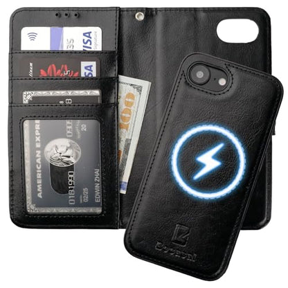 Bocasal for MagSafe Wallet Case Card Holder for iPhone 17e/16e, Black - color: Black for MagSafe