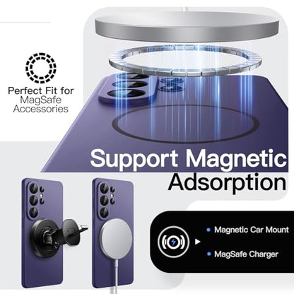 JETech Magnetic Slim Case for Samsung Galaxy S26 Ultra, Heron Purple | Compatible with MagSafe, Anti-Slip Grip, Full Camera Lens Protection, Ultra-Thin Lightweight, Matte Finish Phone Cover - color: Heron Purple, size: Galaxy S26 Ultra