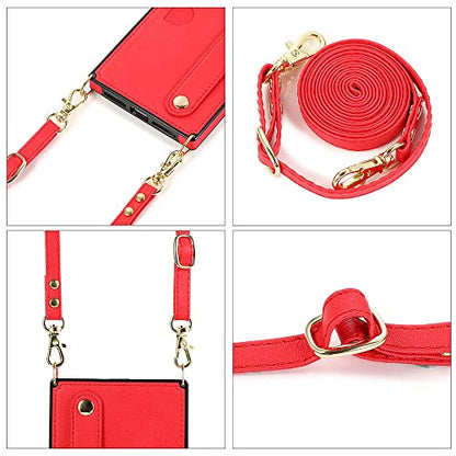 CCSmall Crossbody Case for Samsung Galaxy S23 Ultra w Card Holder KB Red - color: Red, size: Galaxy S23 Ultra