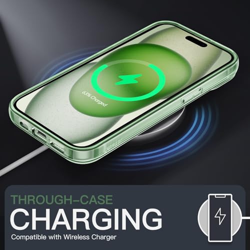JETech Case for iPhone 15 Plus 6.7-Inch, Non-Yellowing Shockproof Phone Bumper Cover, Anti-Scratch Clear Back (Green) - color: Green, size: iPhone 15 Plus