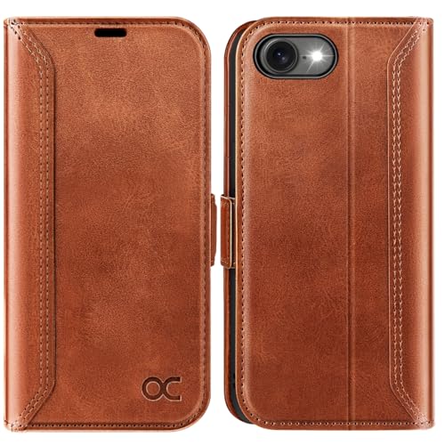 OCASE for iPhone 17e/iPhone 16e Wallet Case, Card Holder, Retro Brown | RFID Blocking, Kickstand, Magnetic Closure, PU Leather Flip Folio, Shockproof TPU Shell, Protective Phone Cover (6.1") - color: Retro Brown