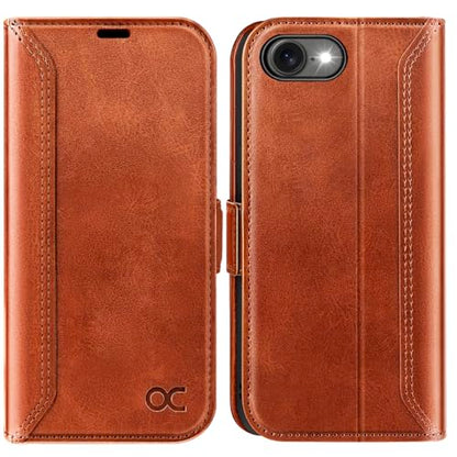 OCASE for iPhone 17e/iPhone 16e Wallet Case, Card Holder, Retro Brown | RFID Blocking, Kickstand, Magnetic Closure, PU Leather Flip Folio, Shockproof TPU Shell, Protective Phone Cover (6.1") - color: Retro Brown