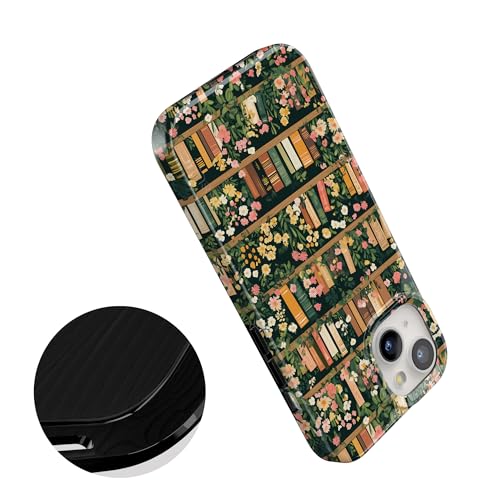Casely iPhone 15 Plus Case | Book Nook | Floral Library | Compatible with MagSafe | Classic Ultra Slim Design - color: Book Nook | Floral Library