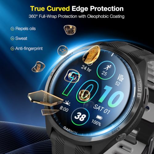 LK 6 Pack for Garmin forerunner 965 Screen Protector, Self-Healing TPU - size: 47mm